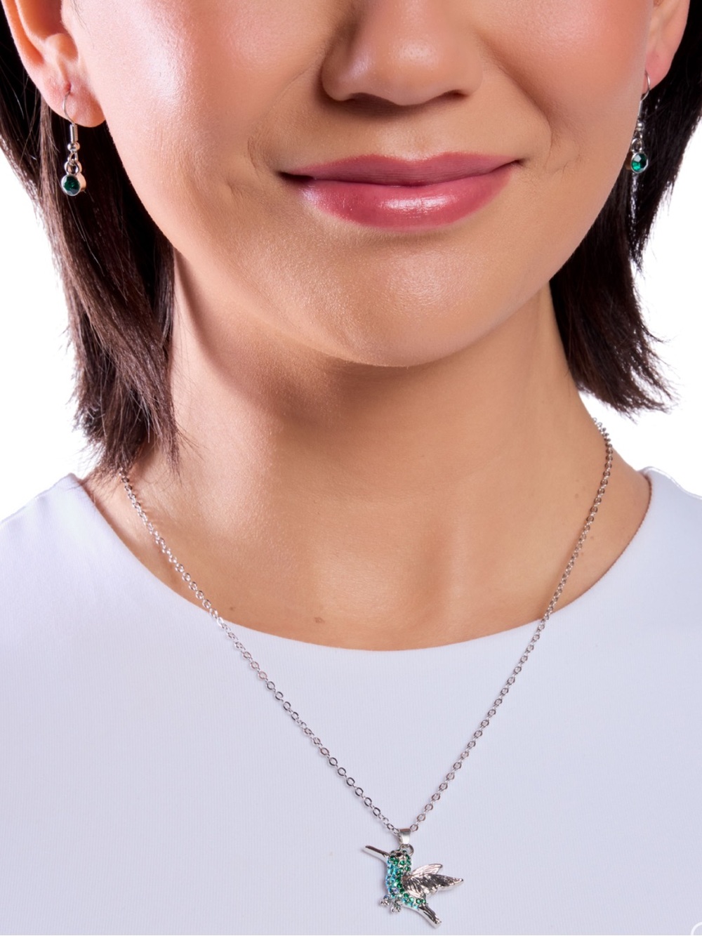 NWT Green/Silver Necklace & Earrings(Last Set)